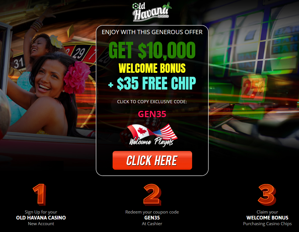 GET 10,000 WELCOME BONUS + $35 FREE CHIP