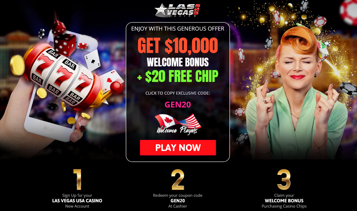 GET $10,000 WELCOME BONUS + $20 FREE CHIP CLICK TO COPY EXCLUSIVE CODE: GEN20