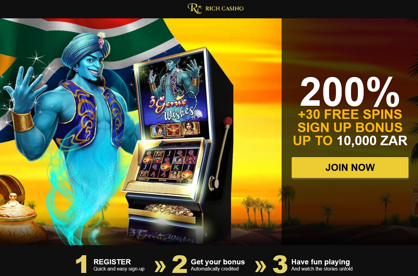 200% +30 FREE SPINS SIGN UP BONUS UP TO 10,000 ZAR